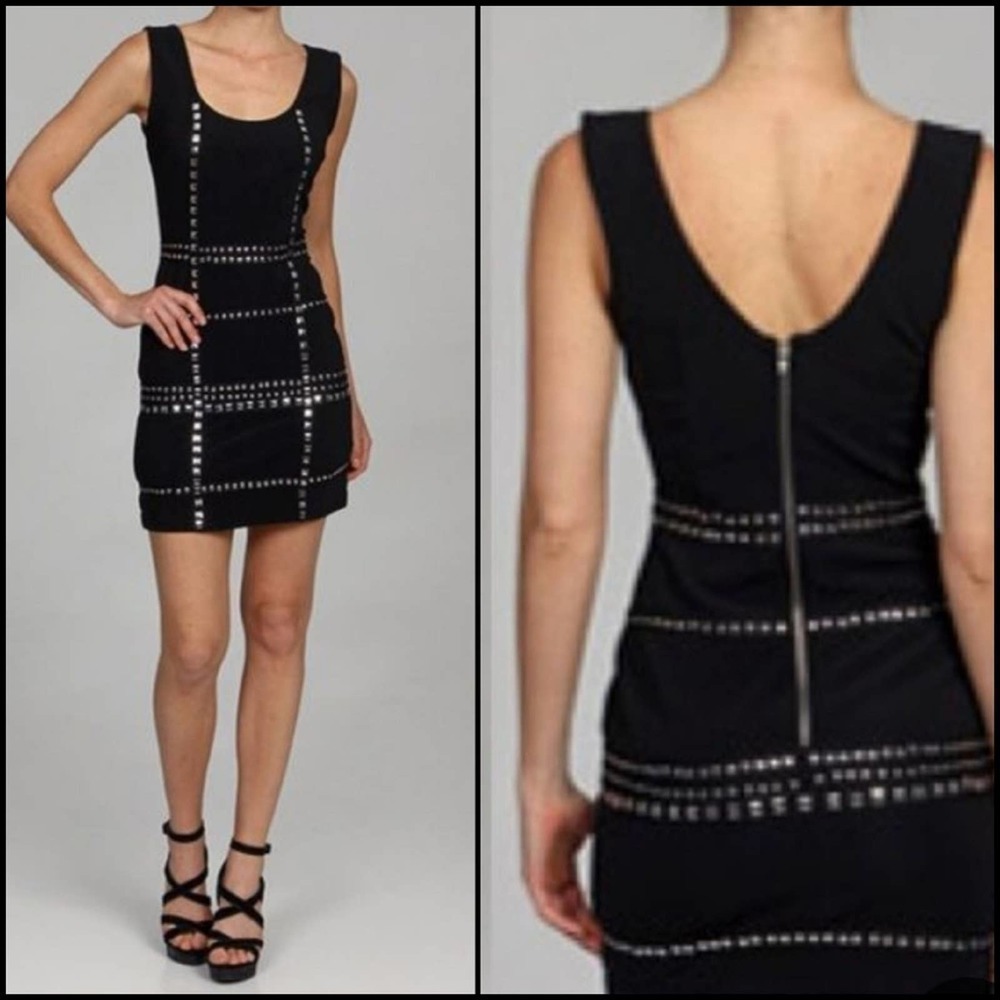 NEW! WALTER BY WALTER BAKER Black Studded Dress XS.
